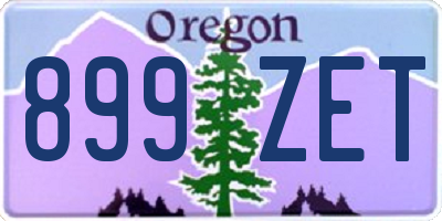 OR license plate 899ZET