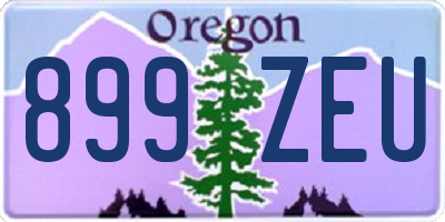 OR license plate 899ZEU