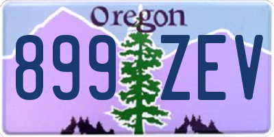 OR license plate 899ZEV