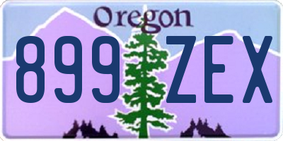 OR license plate 899ZEX
