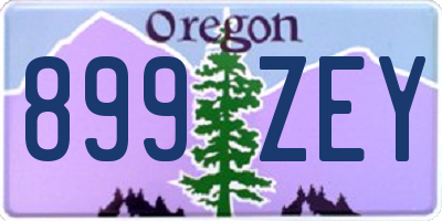 OR license plate 899ZEY