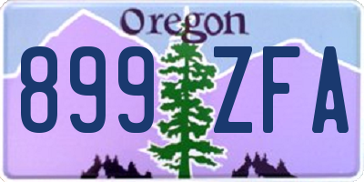 OR license plate 899ZFA