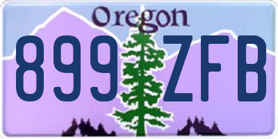 OR license plate 899ZFB