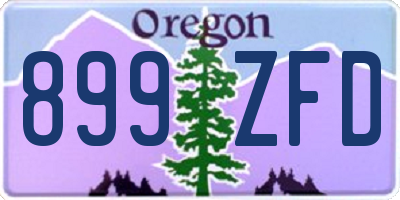 OR license plate 899ZFD