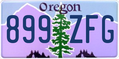 OR license plate 899ZFG