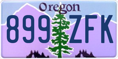 OR license plate 899ZFK