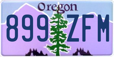 OR license plate 899ZFM