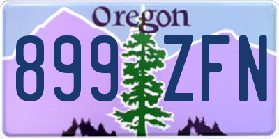OR license plate 899ZFN