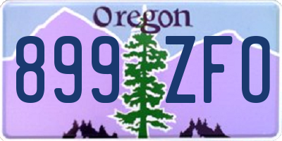 OR license plate 899ZFO