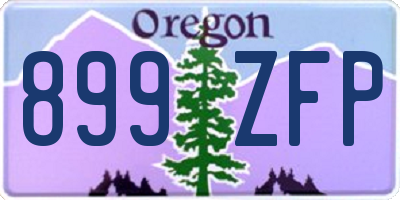 OR license plate 899ZFP
