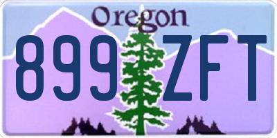 OR license plate 899ZFT