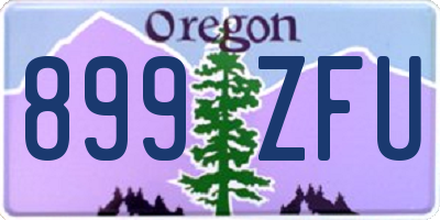 OR license plate 899ZFU