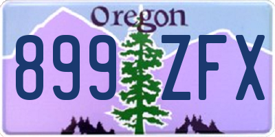 OR license plate 899ZFX