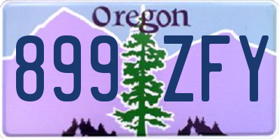 OR license plate 899ZFY