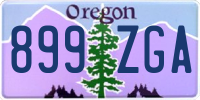 OR license plate 899ZGA