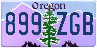 OR license plate 899ZGB