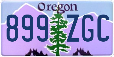 OR license plate 899ZGC