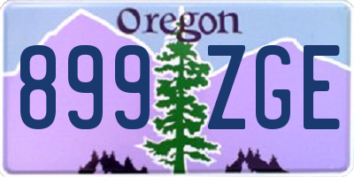 OR license plate 899ZGE