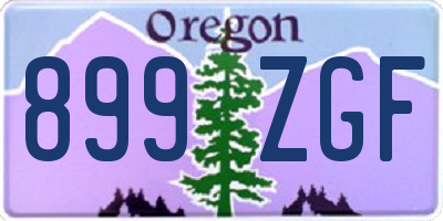 OR license plate 899ZGF