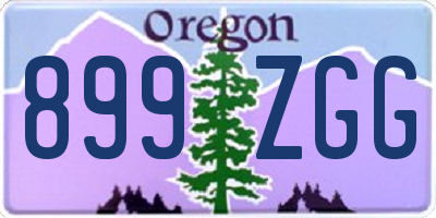 OR license plate 899ZGG