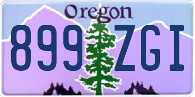 OR license plate 899ZGI