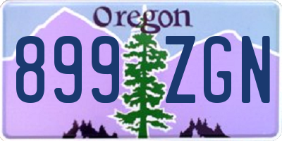 OR license plate 899ZGN