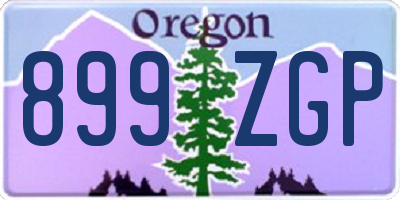 OR license plate 899ZGP