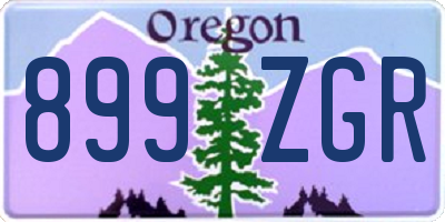 OR license plate 899ZGR