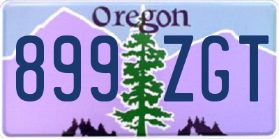 OR license plate 899ZGT