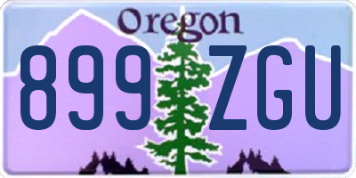 OR license plate 899ZGU