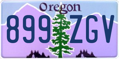 OR license plate 899ZGV