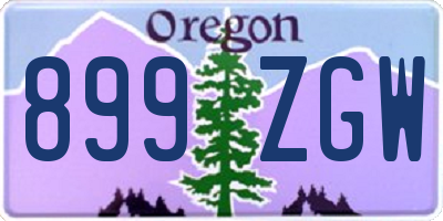 OR license plate 899ZGW