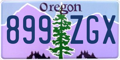 OR license plate 899ZGX