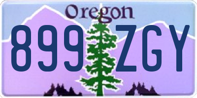 OR license plate 899ZGY