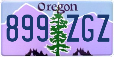 OR license plate 899ZGZ