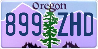 OR license plate 899ZHD