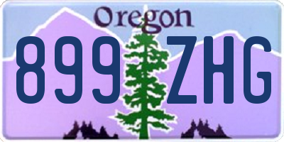 OR license plate 899ZHG