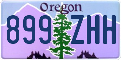 OR license plate 899ZHH