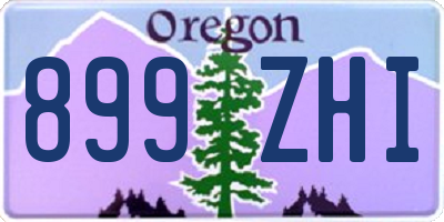 OR license plate 899ZHI