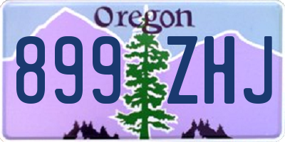 OR license plate 899ZHJ