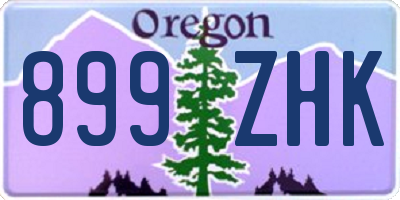 OR license plate 899ZHK