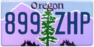 OR license plate 899ZHP