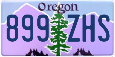 OR license plate 899ZHS