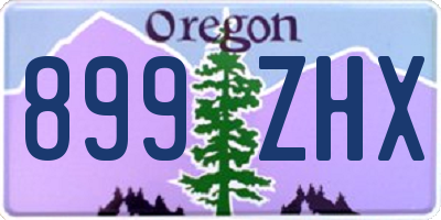 OR license plate 899ZHX