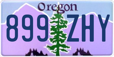 OR license plate 899ZHY