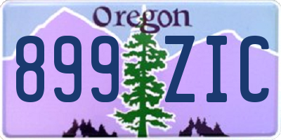 OR license plate 899ZIC