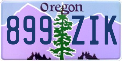 OR license plate 899ZIK