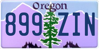 OR license plate 899ZIN