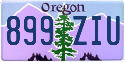 OR license plate 899ZIU