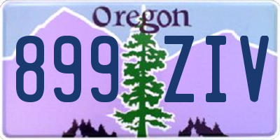 OR license plate 899ZIV